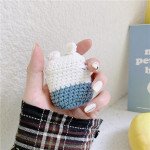 Wholesale Cute Design Cartoon Handcraft Wool Fabric Cover Skin for Airpod (1 / 2) Charging Case (Bunny Light Blue)